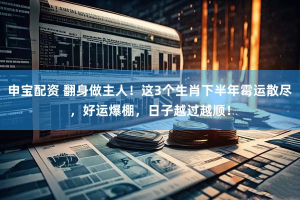 申宝配资 翻身做主人！这3个生肖下半年霉运散尽，好运爆棚，日子越过越顺！
