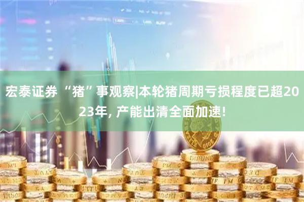 宏泰证券 “猪”事观察|本轮猪周期亏损程度已超2023年, 产能出清全面加速!